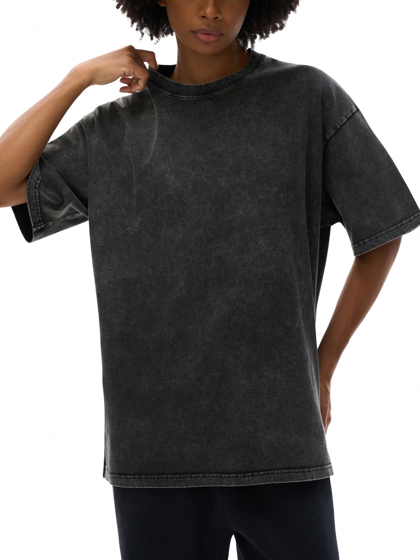 STAY STRONG Snow Washed Oversized Cotton T-Shirt