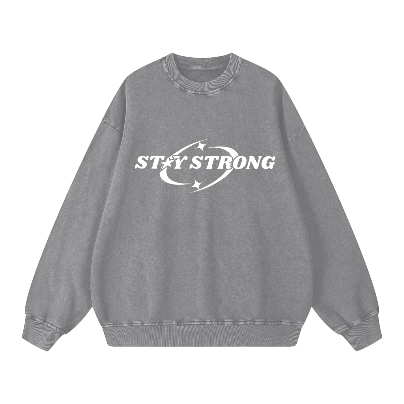 STAY STRONG Snow Washed Oversized Sweatshirt