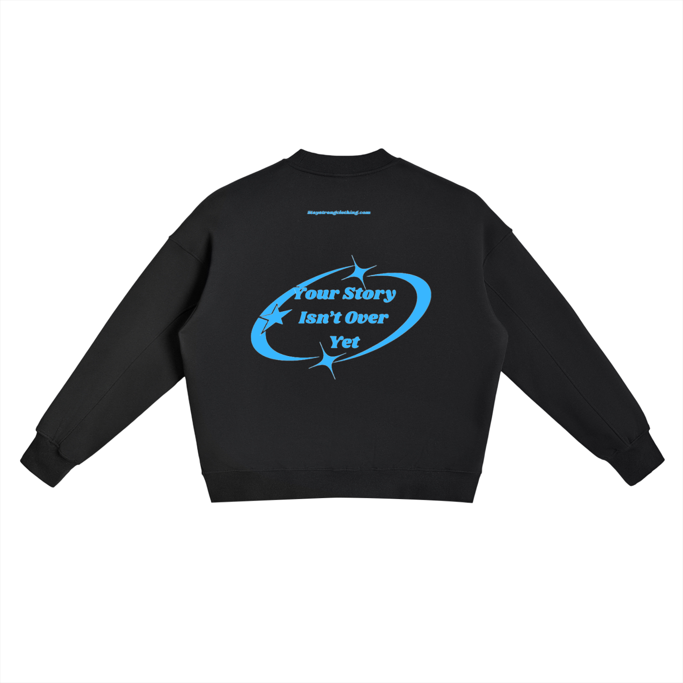STAY STRONG Fleece Side Slit Crewneck Sweatshirt