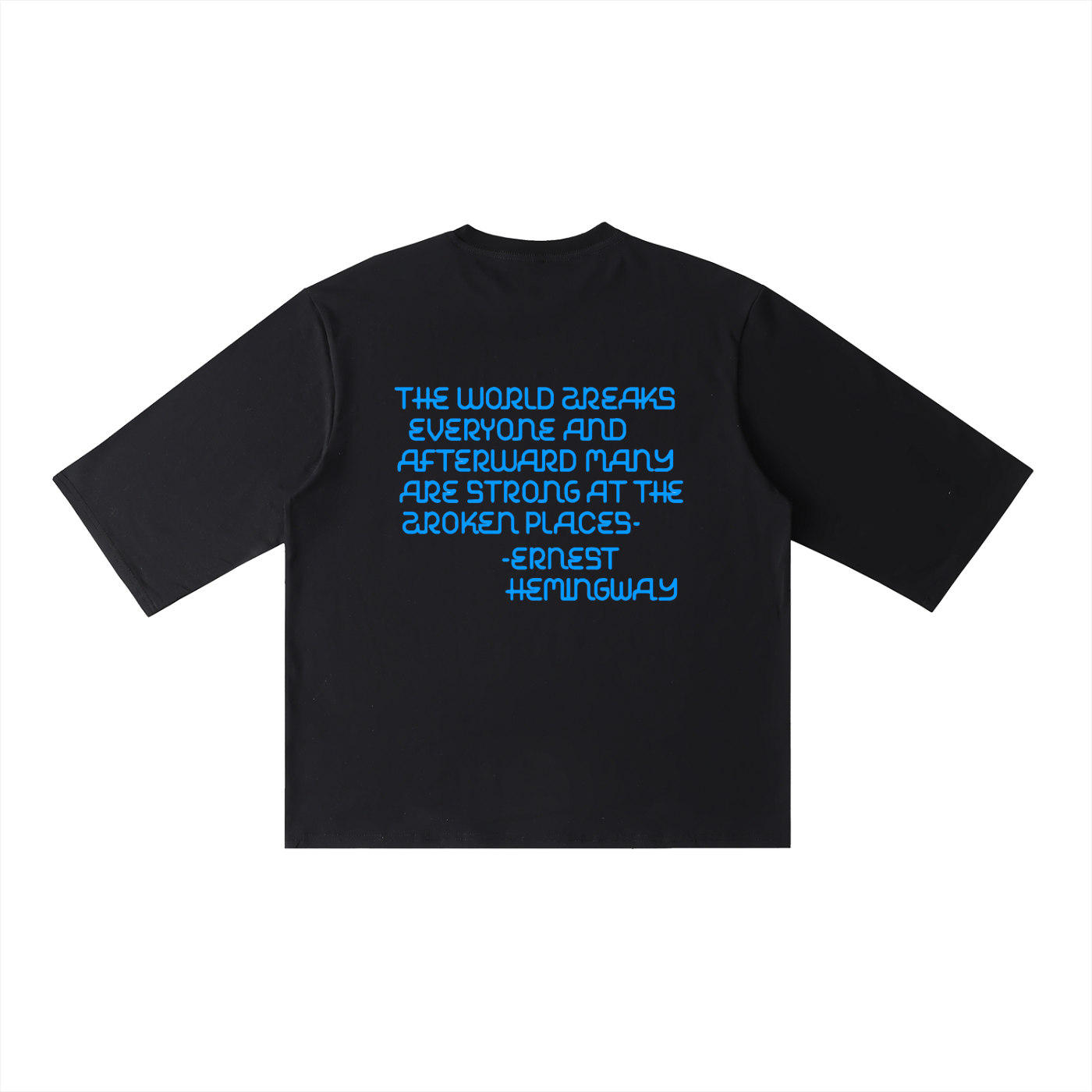 ERNEST HEMINGWAY Oversized Half Sleeve Ribbed T-Shirt