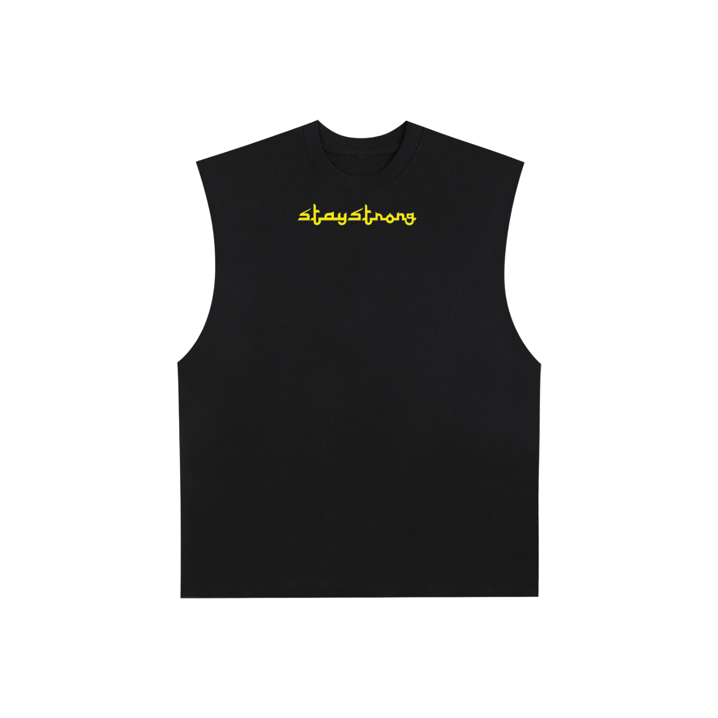 Stay Strong Basic Raw Edge Cotton Tank Top