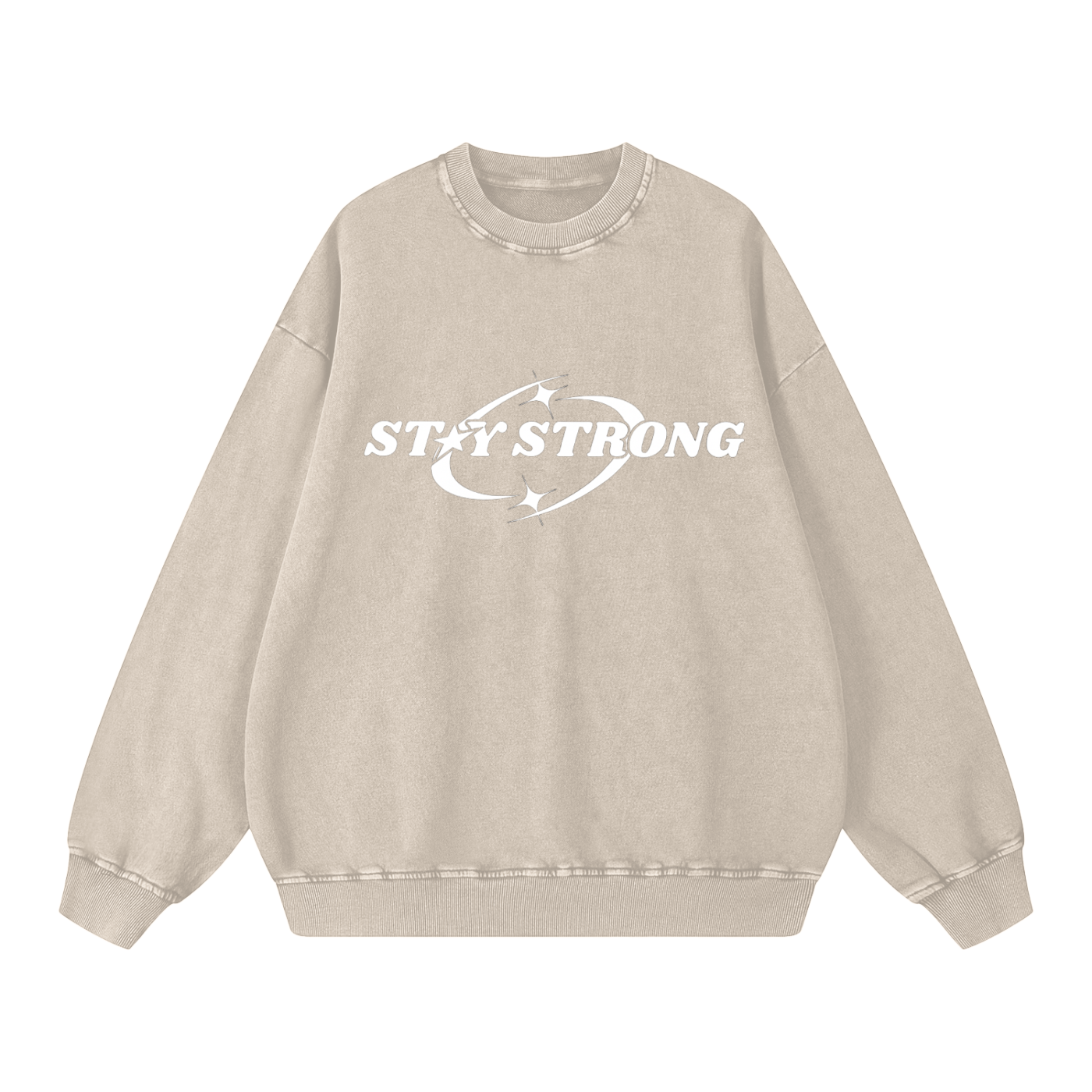 STAY STRONG Snow Washed Oversized Sweatshirt
