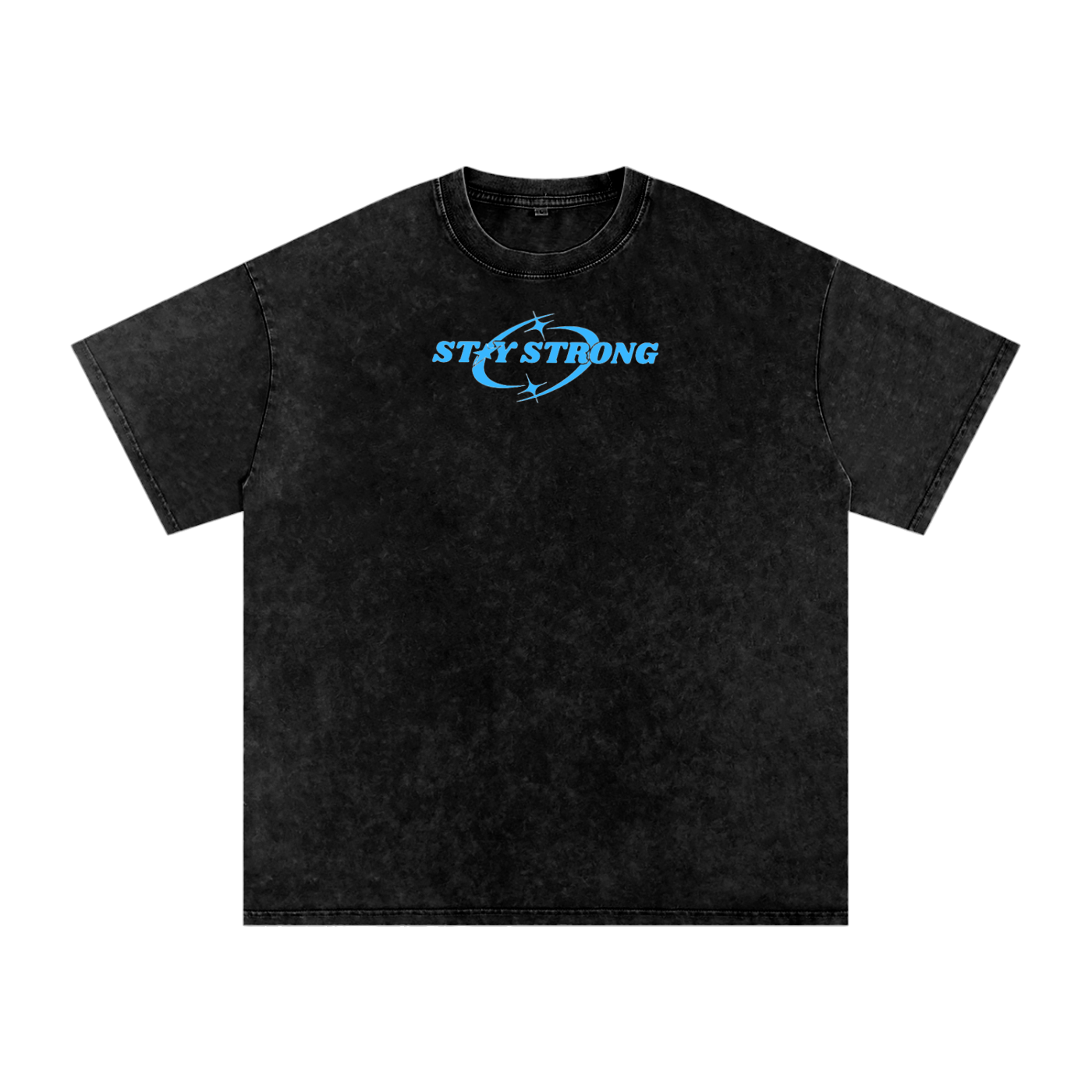 STAY STRONG Snow Washed Oversized Cotton T-Shirt