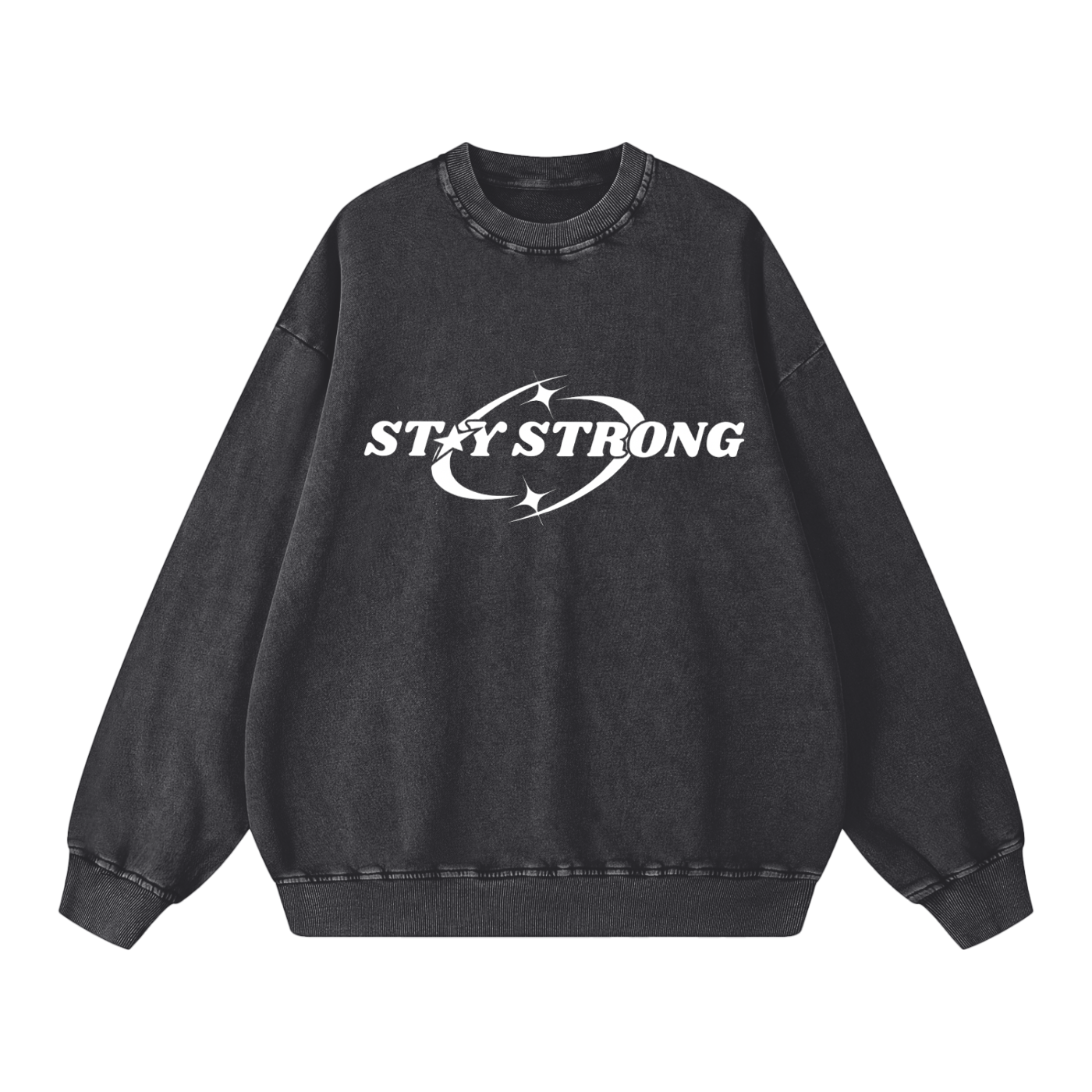 STAY STRONG Snow Washed Oversized Sweatshirt
