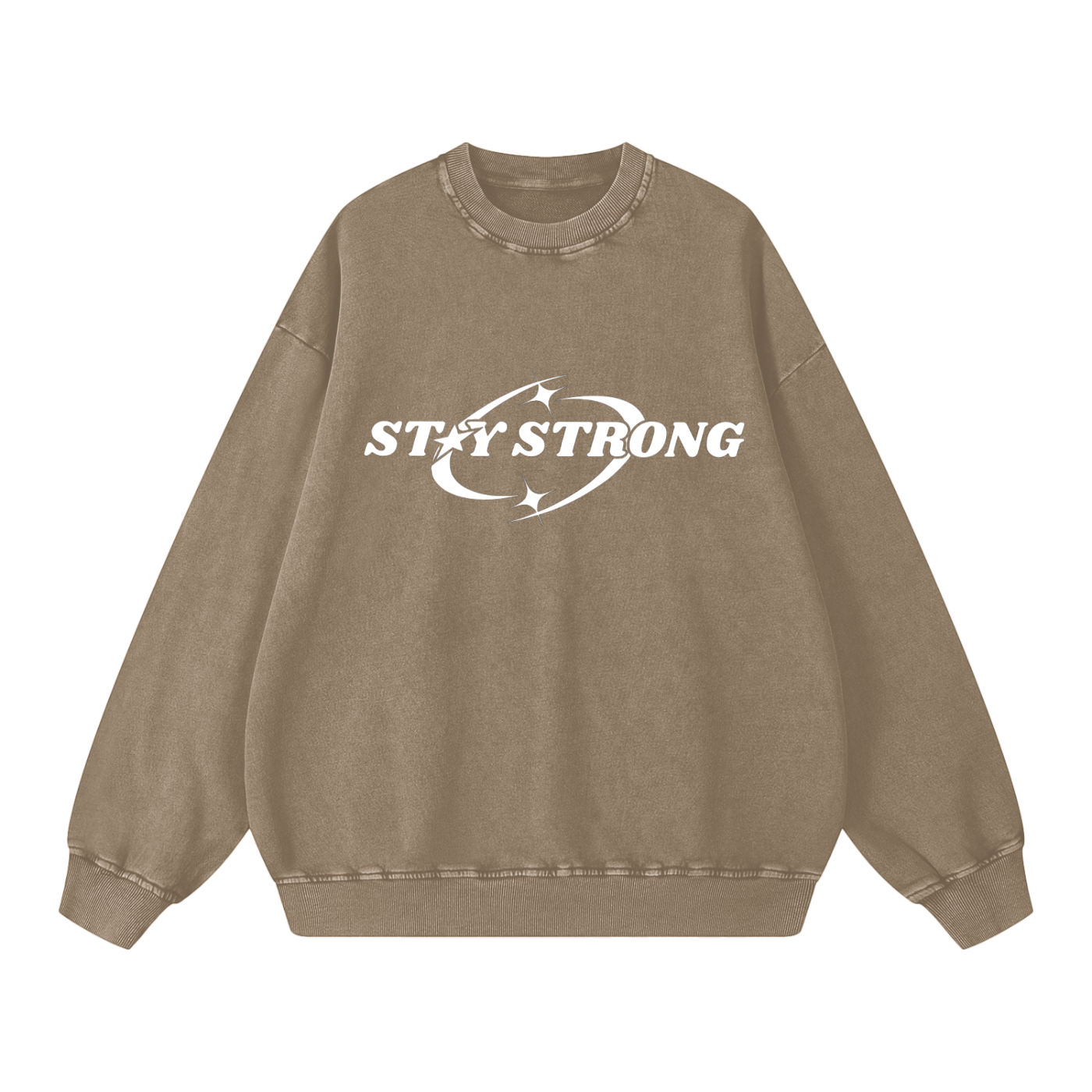 STAY STRONG Snow Washed Oversized Sweatshirt