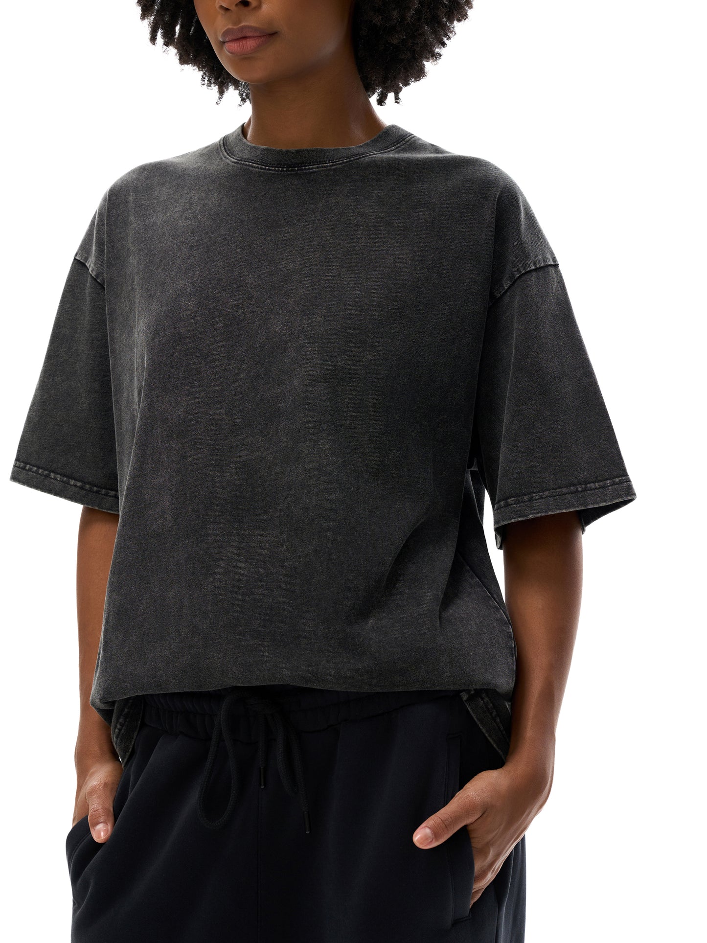 STAY STRONG Snow Washed Oversized Cotton T-Shirt